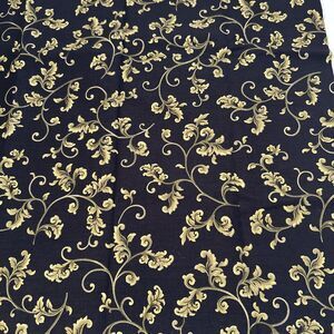 Black Olive Gold Baroque Style Cotton Quilting Fabric Timeless Treasures Barolo